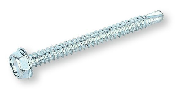 DIN 7504 Hatlapfejű önfúró lemezcsavar+gumis alátét, Acél, Enciánkék 4,8x19 RAL5010, 250darab/csomagolás termék fő termékképe