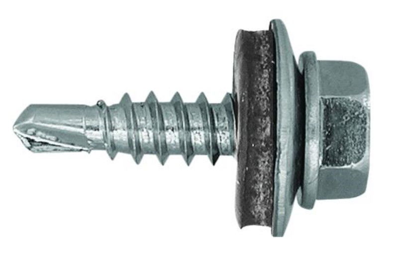 DIN 7504 Fűzőcsavar+gumis alátét, Acél, RAL9010, 4,8x19/14 (tiszta fehér), 250darab/csomagolás termék fő termékképe