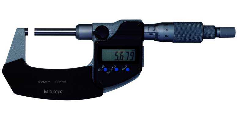 Mitutoyo Digimatic külső mikrométer nem-forgó orsóval és racsnival, 0-25 mm, 0.001 mm (406-250-30) termék fő termékképe