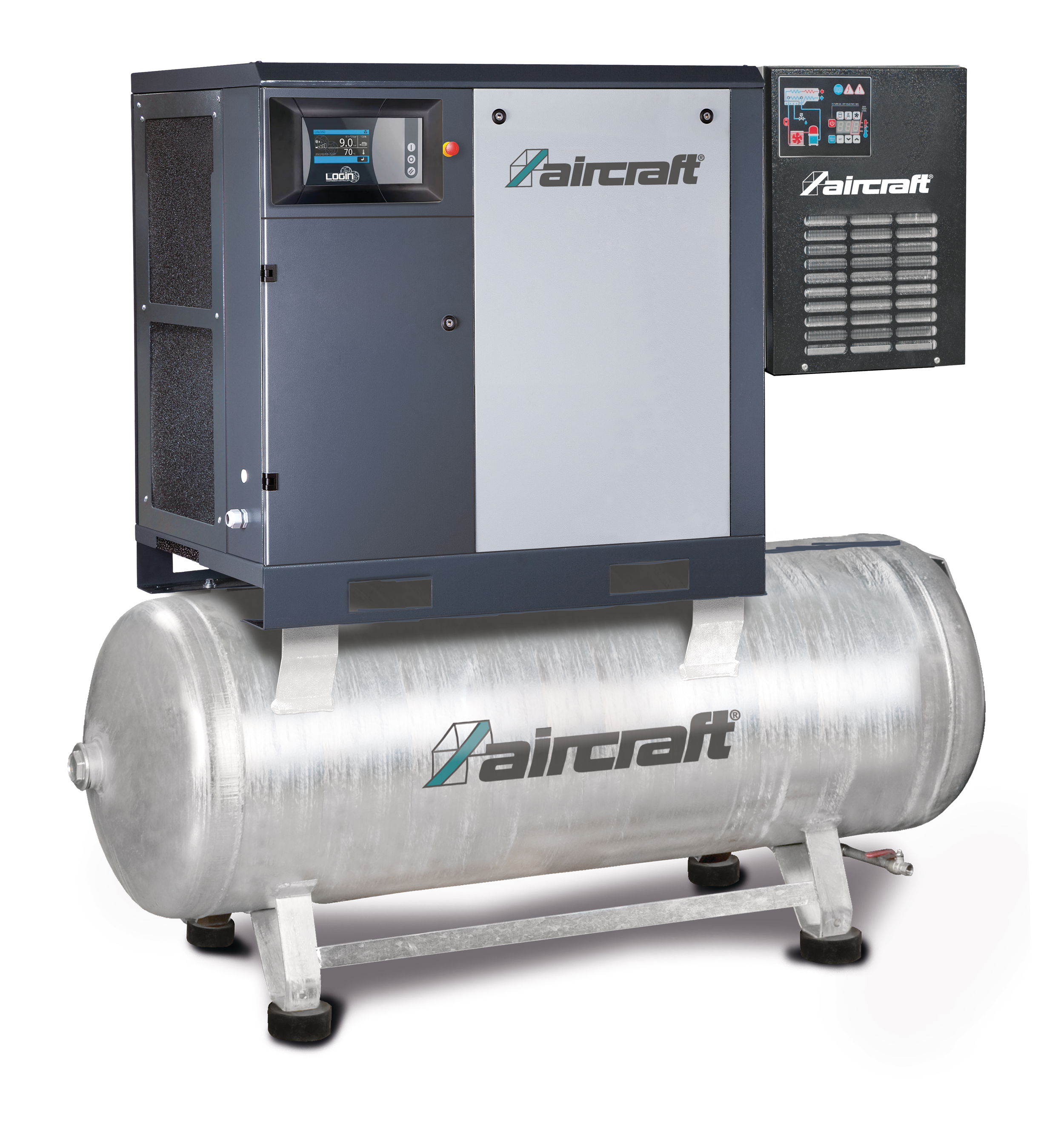 Aircraft A-K-MAX 7,5-10-270 K (IE3) csavarkompresszor hűtveszárítóval és tartállyal termék fő termékképe