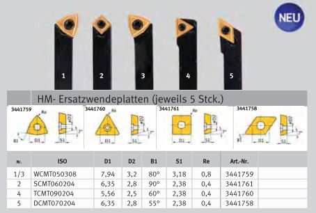 Optimum Esztergakés készlet cserélhető kf. lapkákkal 8mm 5db termék fő termékképe