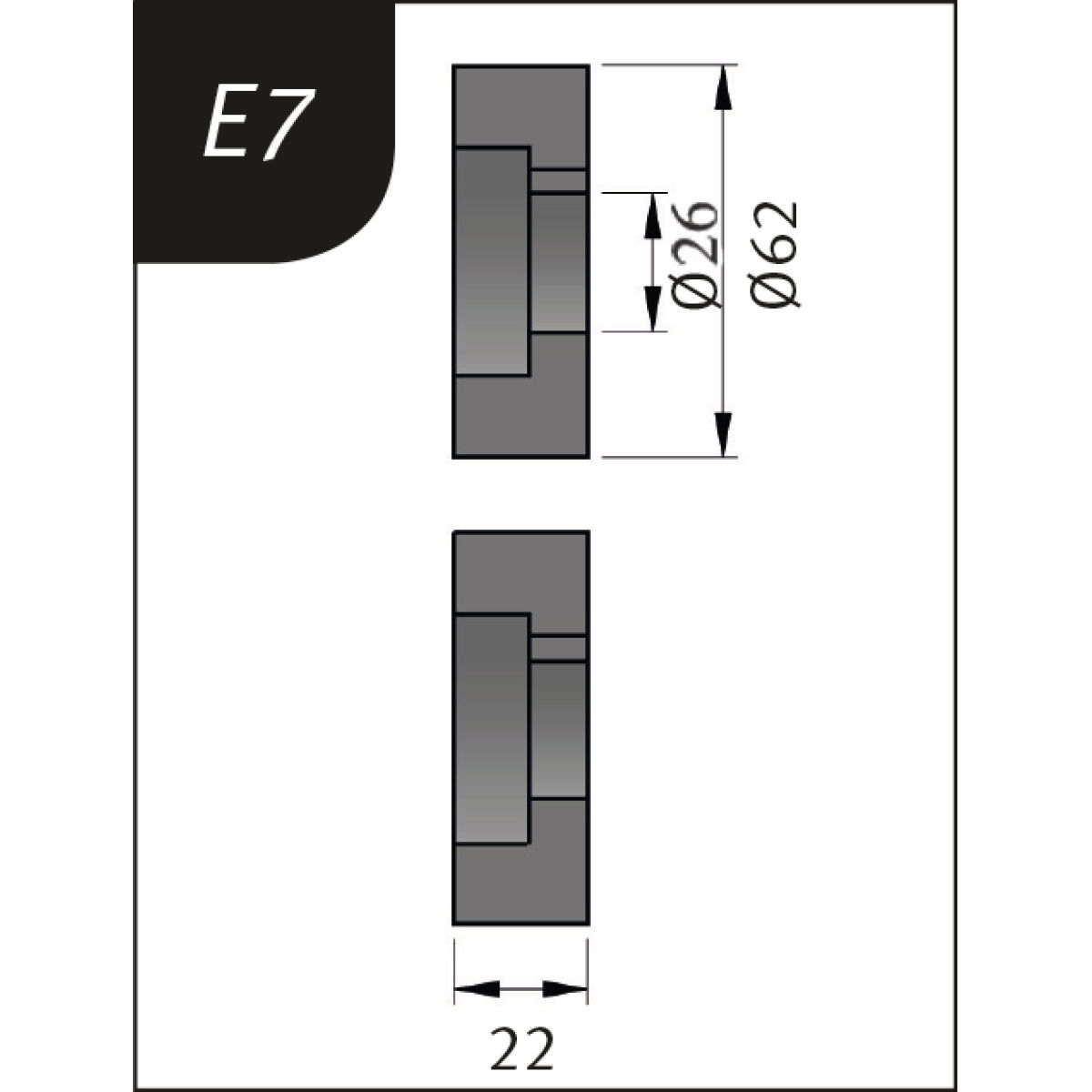 Metallkraft Hajlítógörgő-készlet E7 típus, Ø 62 x 26 x 22 mm termék fő termékképe
