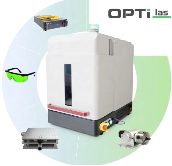 OPTIMUM LM-P 30W lézer jelölő, zárt burkolattal, forgató egységekkel 30W fiber lézerforrással termék fő termékképe