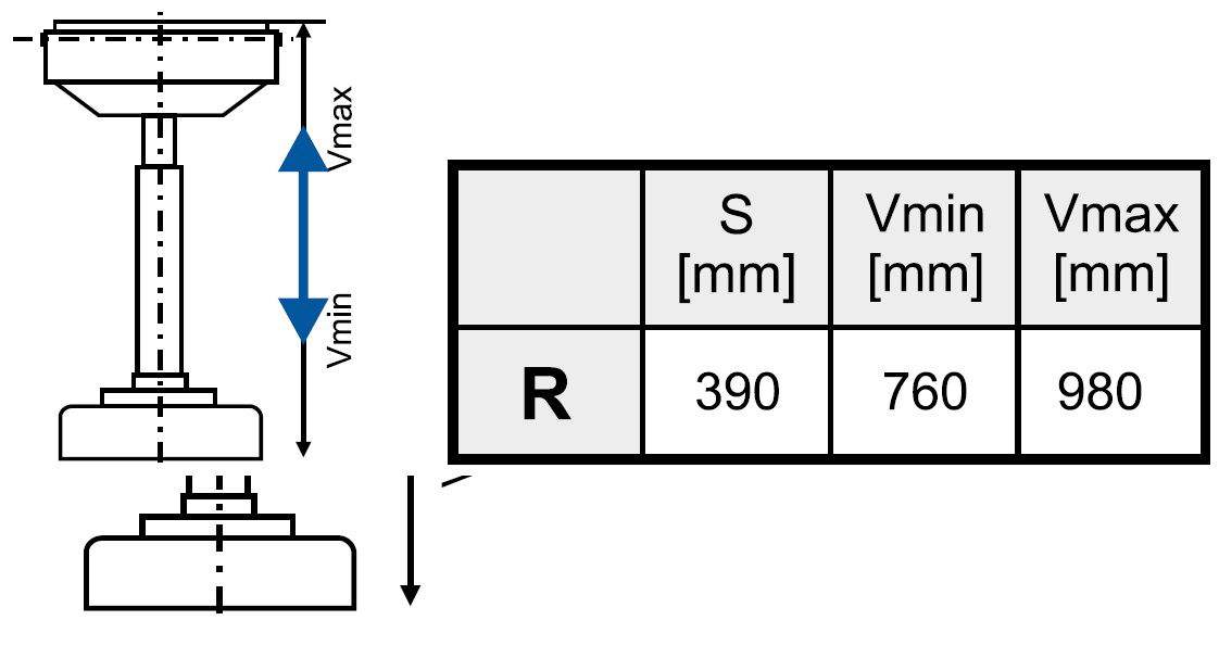 METALLKRAFT Magasságban állítható görgő a 290mm-es görgőpályához termék fő termékképe