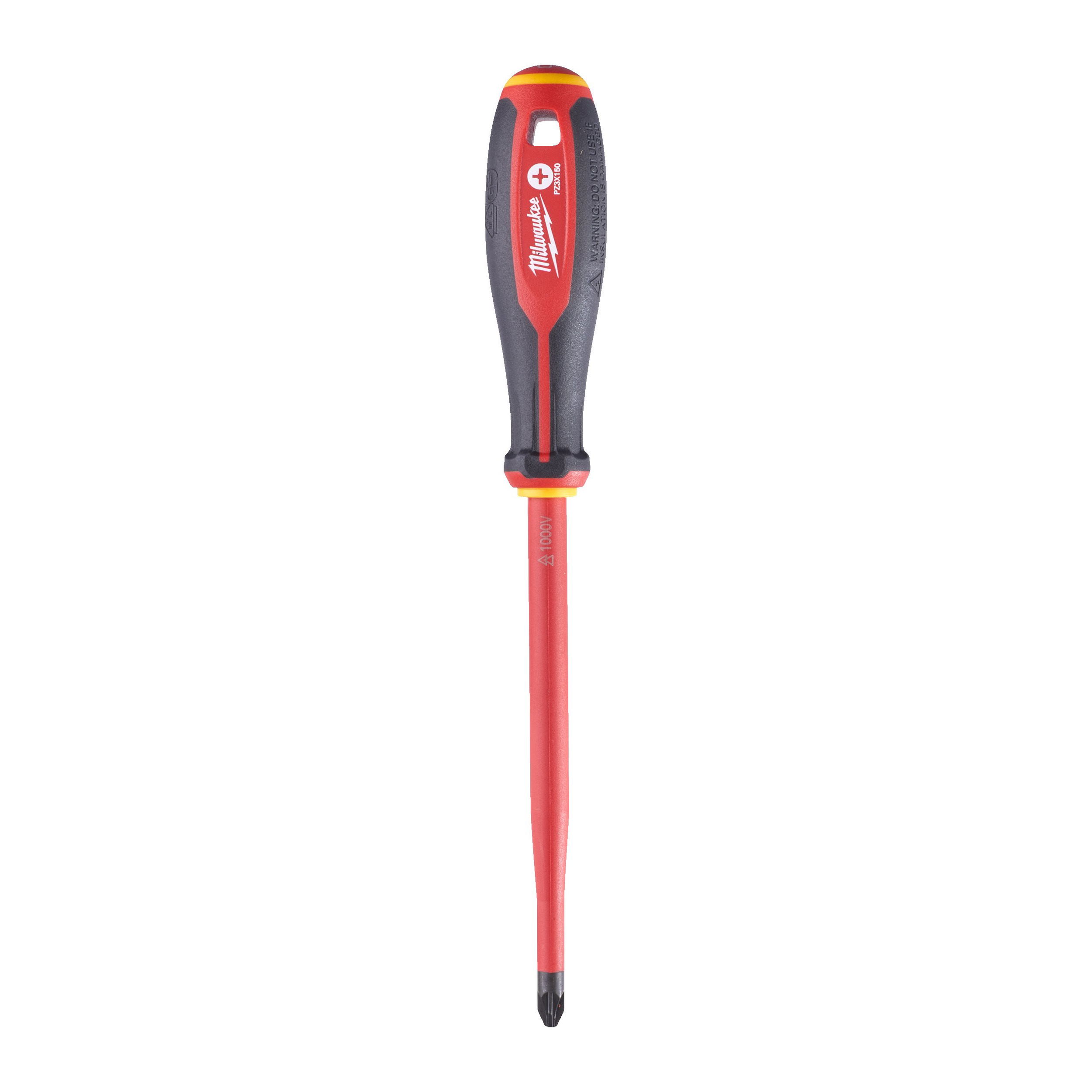 Milwaukee Tri-Lobe VDE szigetelt Pozidriv csavarhúzó 3-oldalú markolattal, PZ3 x 150 mm termék fő termékképe