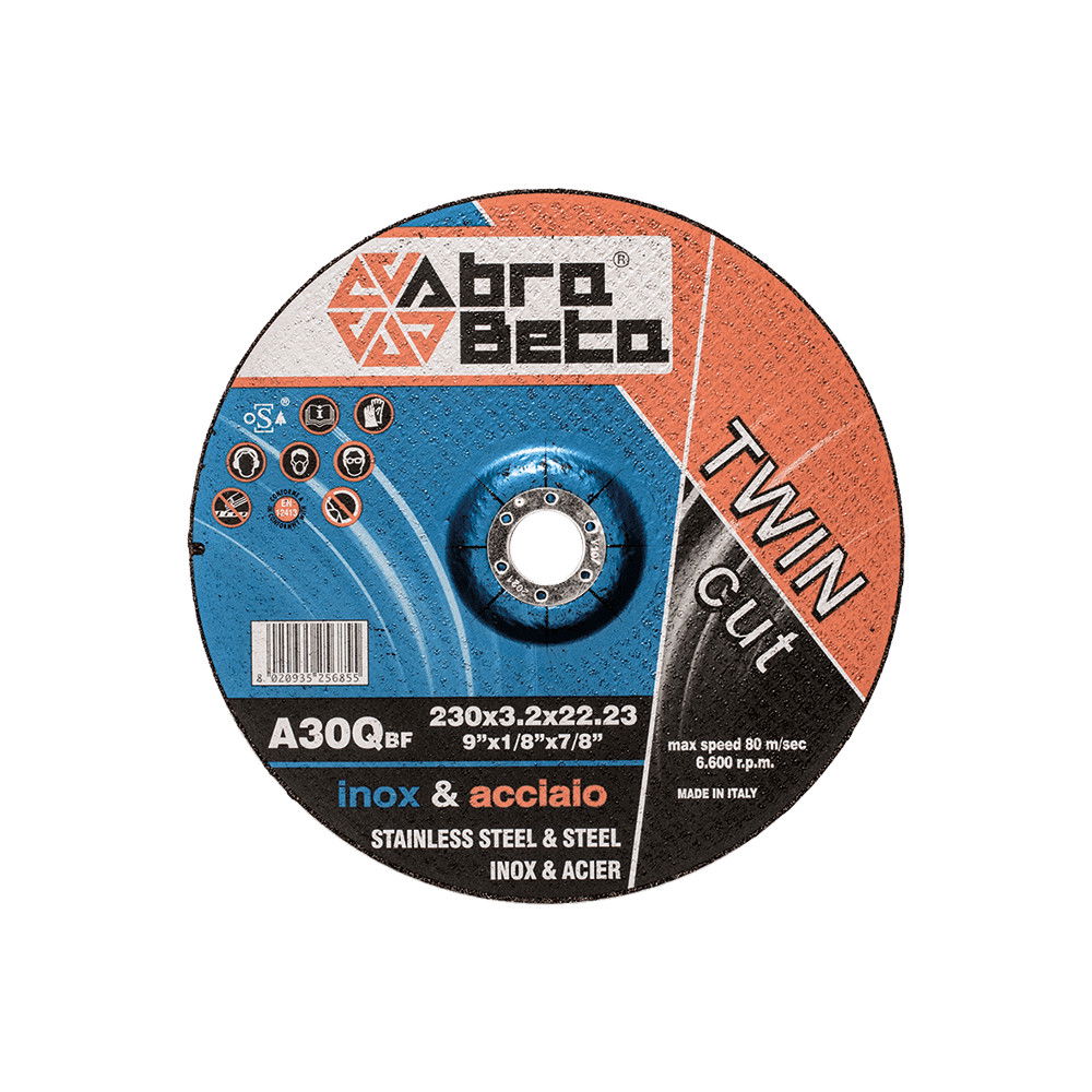 AbraBeta A30Q acél/inox 230x3,2x22,23 10db/csomag termék fő termékképe