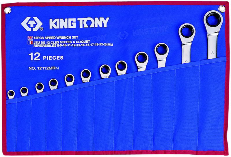 King Tony 12 részes racsnis csillag-villáskulcs készlet 12112MRN termék fő termékképe