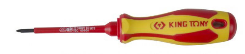 King Tony Szigetelt csavarhúzó PZ#0x 75mm 14780003 termék fő termékképe