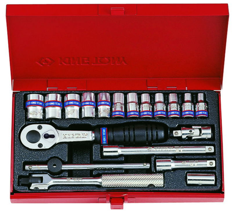 King Tony 19 részes 1/4˝-os kézi dugókulcs készlet 12*  2021MR termék fő termékképe