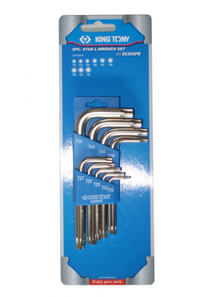 King Tony 9 részes torxvégű. imbuszkulcs készlet T10-T50.   20309PR termék fő termékképe