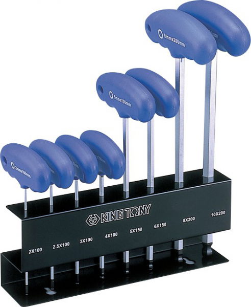 King Tony 8 részes T-nyelű gömbfejű imbuszkulcs készlet 2-10mm   21108MR termék fő termékképe