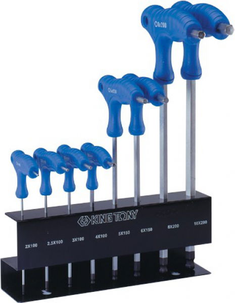 King Tony 8 részes L gömbfejű imbuszkulcs készlet 2-10mm   22118MR termék fő termékképe