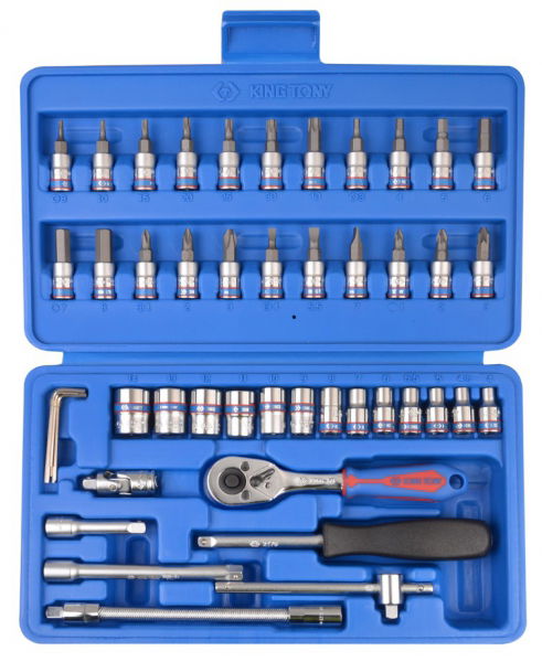 King Tony 46 részes 1/4"-os dugókulcs & bitkészlet 6* ST2346MR termék fő termékképe