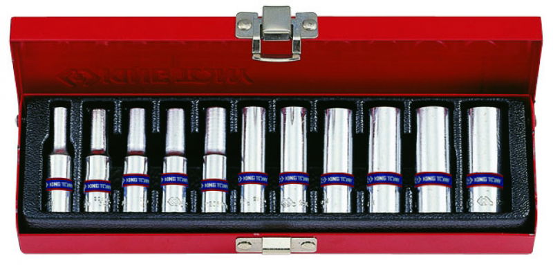 King Tony 11 részes 1/4˝-os kézi hosszú dugókulcsfej készlet 2511MR termék fő termékképe