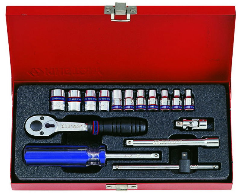King Tony 16 részes 1/4˝-os kézi dugókulcs készlet  6*   2516MR termék fő termékképe