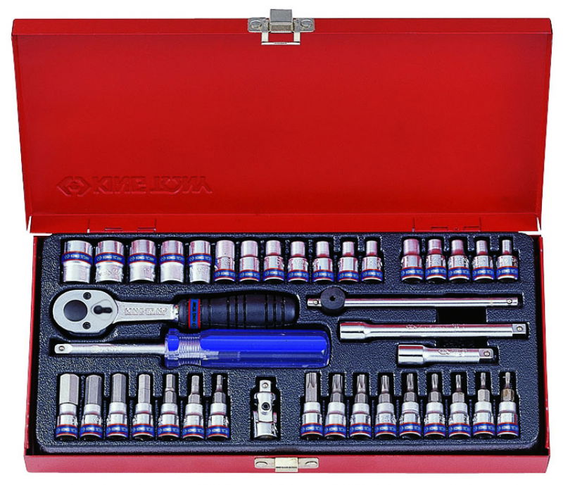 King Tony 39 részes 1/4˝-os kézi dugókulcs & bitfejkészlet 6*  2539MR termék fő termékképe