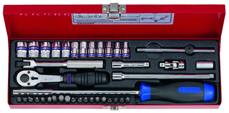 King Tony 39 részes 1/4˝-os kézi dugókulcs & bitkészlett 6*   2540MR termék fő termékképe