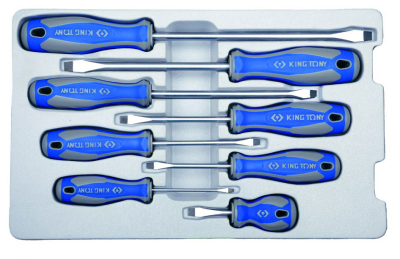 King Tony 8 részes lapos csavarhúzó készlet  30118MR termék fő termékképe