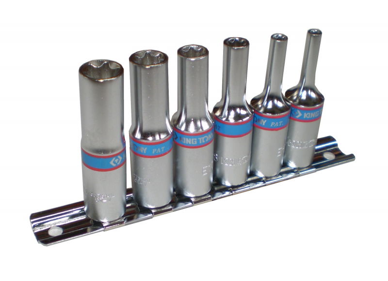 King Tony 6 részes 3/8" torx hosszú dugókulcs készlet  sínen 3116PR termék fő termékképe