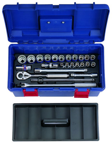 King Tony 25 részes 1/2"-os kézi dugókulcs készlet műa. szerszámosládában 12*  41026MR termék fő termékképe