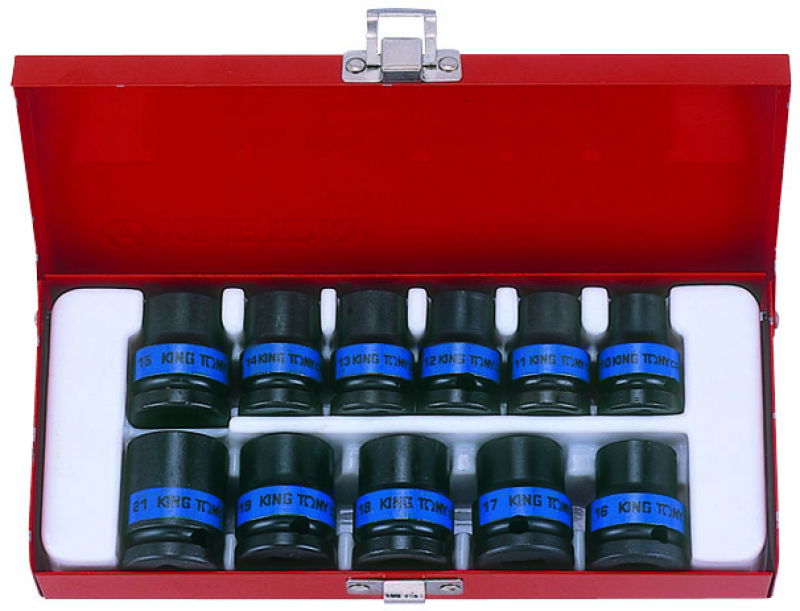 King Tony 11 részes 1/2˝-os gépi dugókulcs készlet 4412MP termék fő termékképe