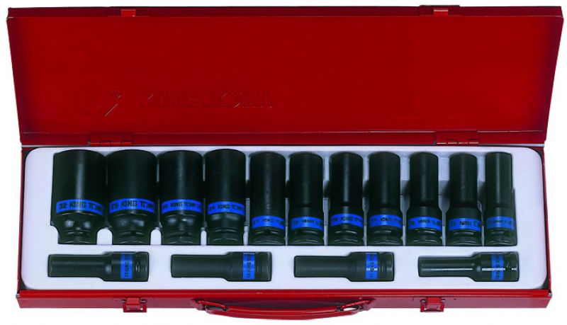 King Tony 15 részes 1/2˝-os gépi hosszú dugókulcs készlet 4415MP03 termék fő termékképe