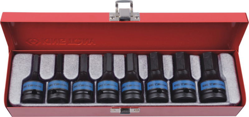 King Tony 8 részes 1/2"-os gépi hatszög bitfej készlet  4418MP termék fő termékképe