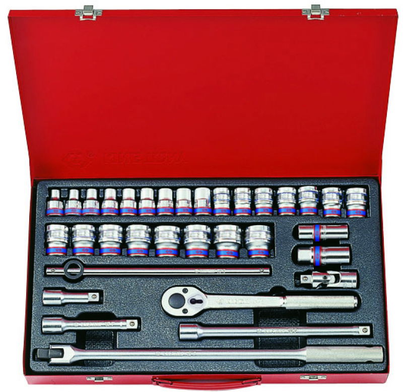 King Tony 33 részes 1/2˝-os kézi dugókulcs készlet 6* 4534MR termék fő termékképe