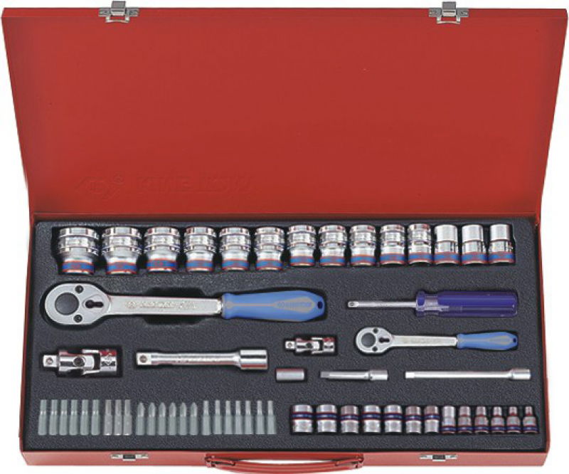 King Tony 58 részes 1/4" + 1/2"-os dugókulcskészlet 7558MR termék fő termékképe