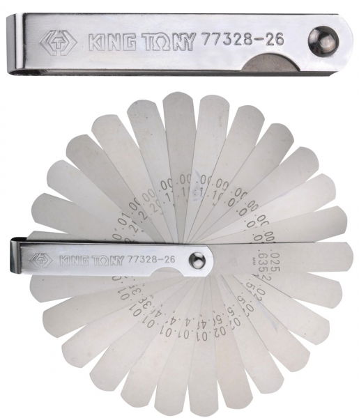King Tony Hézagmérő 26 pengés, 0,038-0,635mm & 0,0015"-0,025"  77328-26 termék fő termékképe