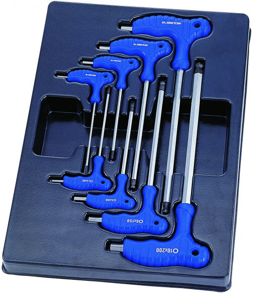 King Tony 8 részes L gömbfejű imbuszkulcs készlet 2-10mm 9-22108MR termék fő termékképe