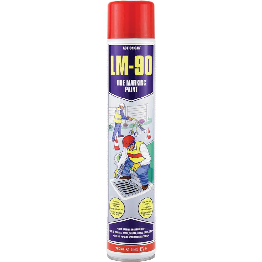 Action Can LM-90 VONALJELÖLŐ FESTÉKSPRAY, 750 ML PIROS RAL 3018 termék fő termékképe