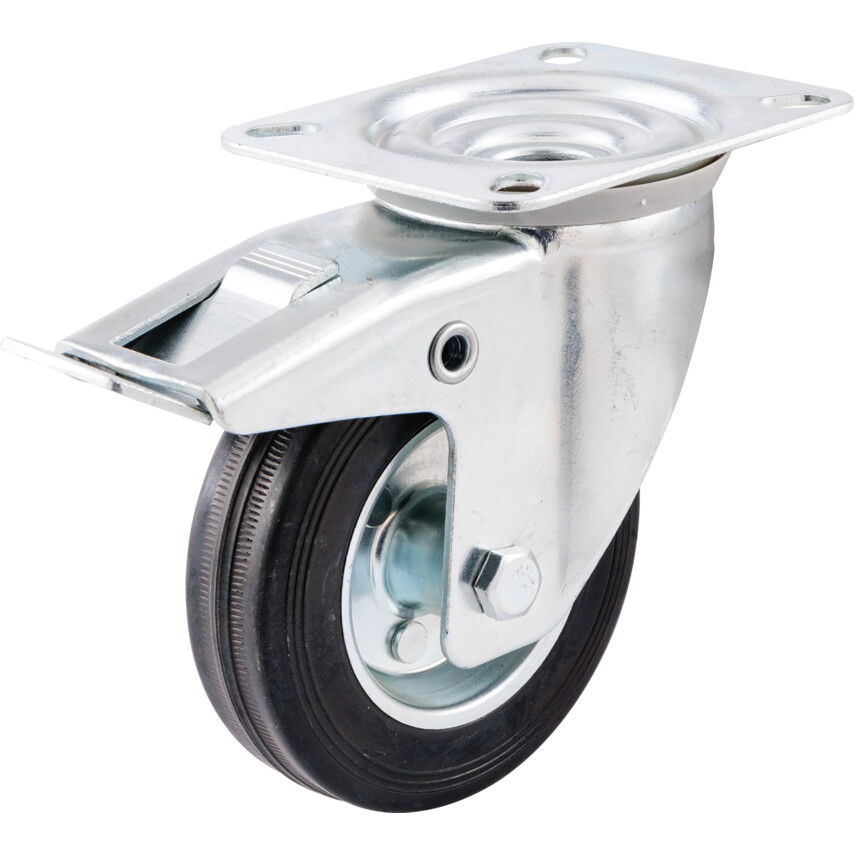 Atlas Workholders BOLYGÓ TÍPUS FELSÕ TÁNYÉRRAL ÉS FÉKKEL 100MM GUMIABRONCS ACÉL AGY termék fő termékképe