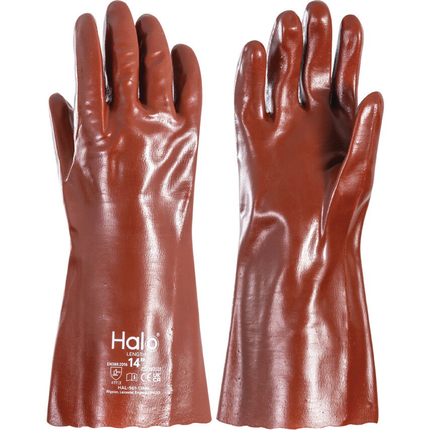 Halo TELJES EGÉSZÉBEN PVC-BEVONATOS, HOSSZÚSZÁRÚ KESZTYŰ DZSÖRZÉBÉLÉSSEL 14" termék fő termékképe