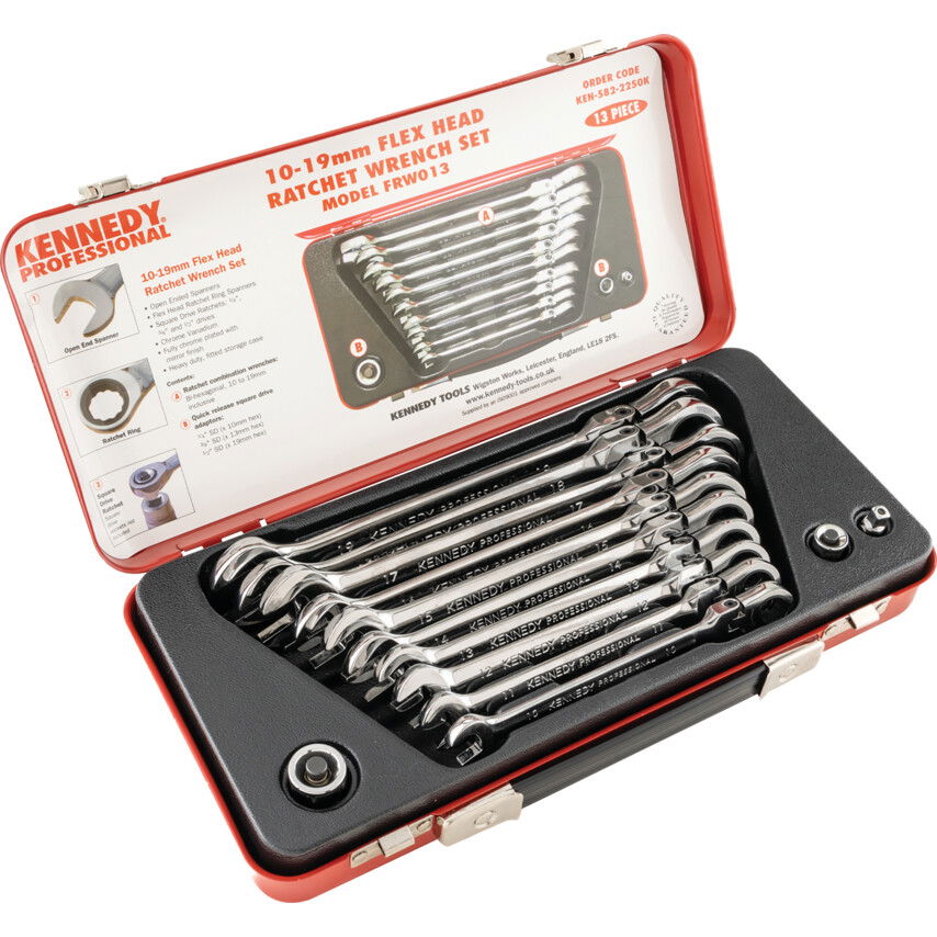 Kennedy Pro 10-19MM RACSNIS CSILLAG-VILLÁSKULCS CSUKLÓS FEJJEL 10 DB-OS KÉSZLET termék fő termékképe