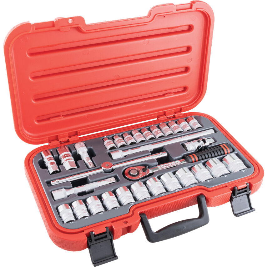 Kennedy METRIKUS DUGÓKULCS KÉSZLET 1/2" MEGHAJTÓVAL (30 DB-OS) termék fő termékképe