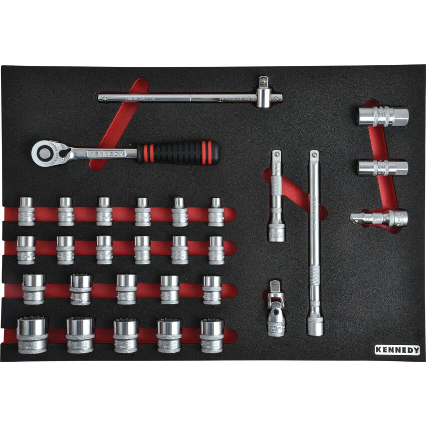 Kennedy Pro 30 RÉSZES METRIKUS 1/2" DUGÓKULCS KÉSZLET SZIVACSBAN M1832 termék fő termékképe