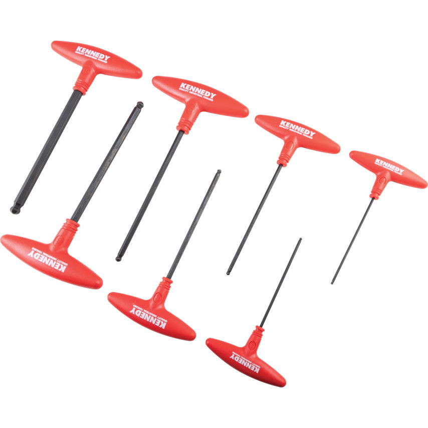 Kennedy METRIKUS T-NYELŰ GÖMBVÉGŰ HATSZÖGKULCS KÉSZLET (7 DB-OS) termék fő termékképe