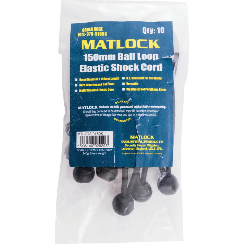 Matlock 150MM GÖMBVÉGŰ GUMIKÖTÉL (CS-10) termék fő termékképe