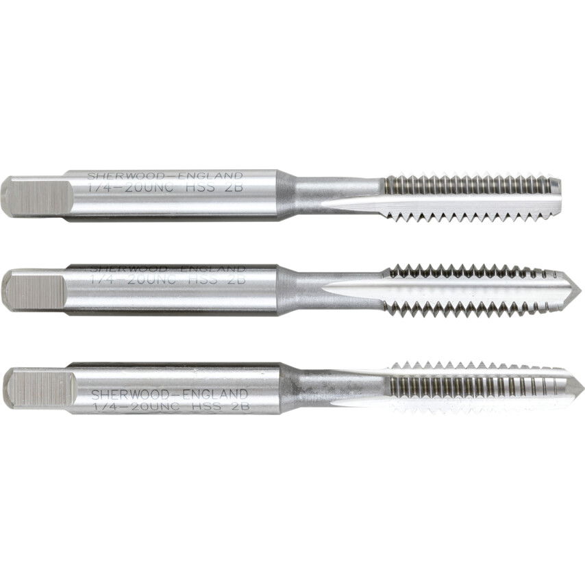 Sherwood 1/4"X20 UNC EGYENES HORNYÚ HSS KÉZI MENETFÚRÓ KÉSZLET termék fő termékképe