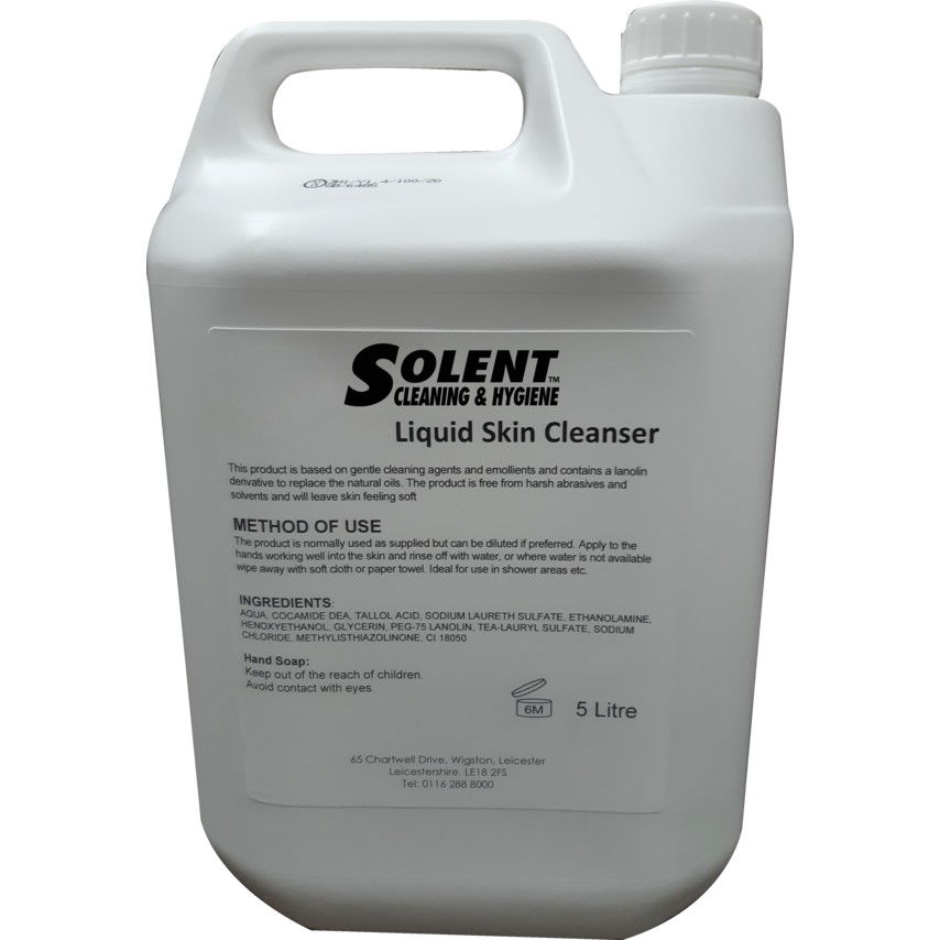 Solent Cleaning GYENGÉD, FOLYÉKONY KÉZFERTŐTLENÍTŐ BIOCID ÖSSZETEVŐKKEL 5L termék fő termékképe