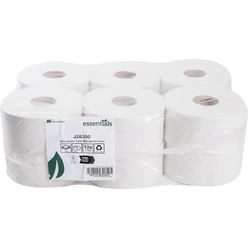 Solent Cleaning STM200-2W-300 MINI JUMBO 2 RÉTEGŰ TOALETTPAPÍR (12 DB/CS) 3" termék fő termékképe