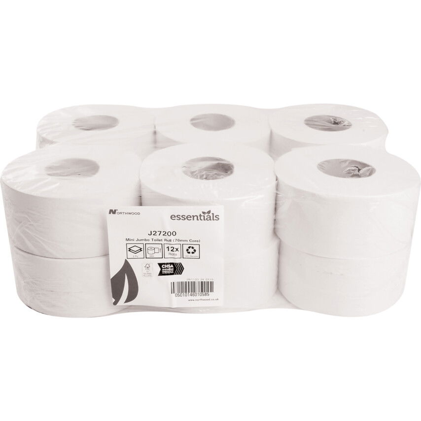 Solent Cleaning MINI JUMBO 2 RÉTEGŰ WC-PAPÍR 90MMX200M (PK-12) termék fő termékképe