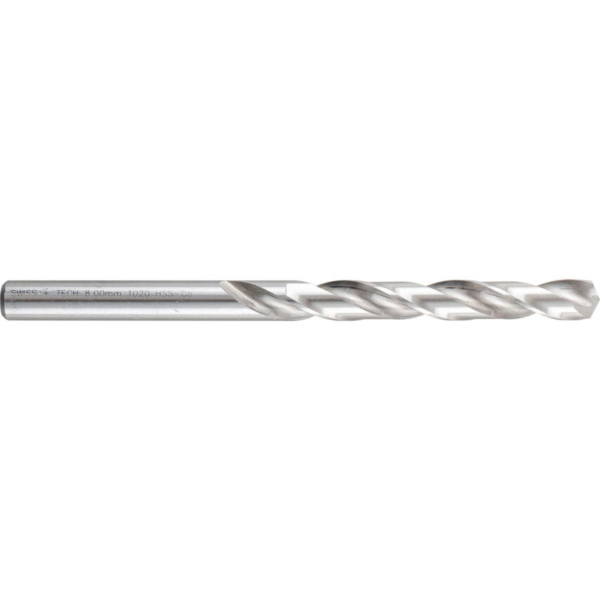 SwissTech 8.00MM NORMÁL HOSSZÚ NAGYTELJESÍTMÉNYŰ HSS-CO 8% CSIGAFÚRÓ termék fő termékképe