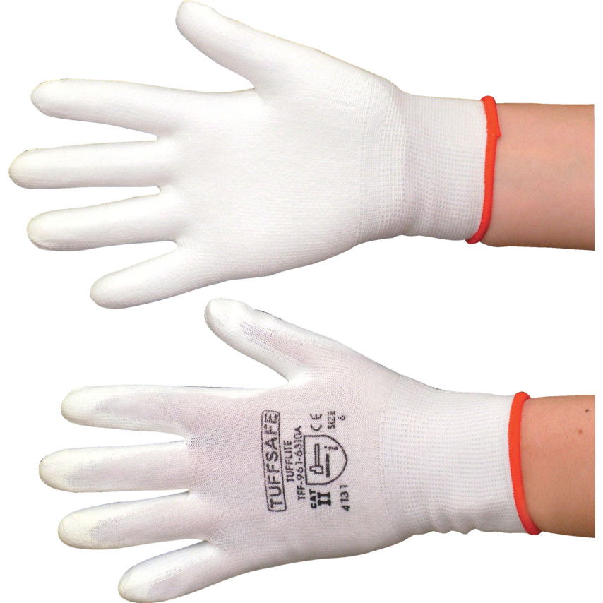 Tuffsafe TUFFLITE NYLON LINED PUCOATEDGLOVES WHITE SZ-7 termék fő termékképe