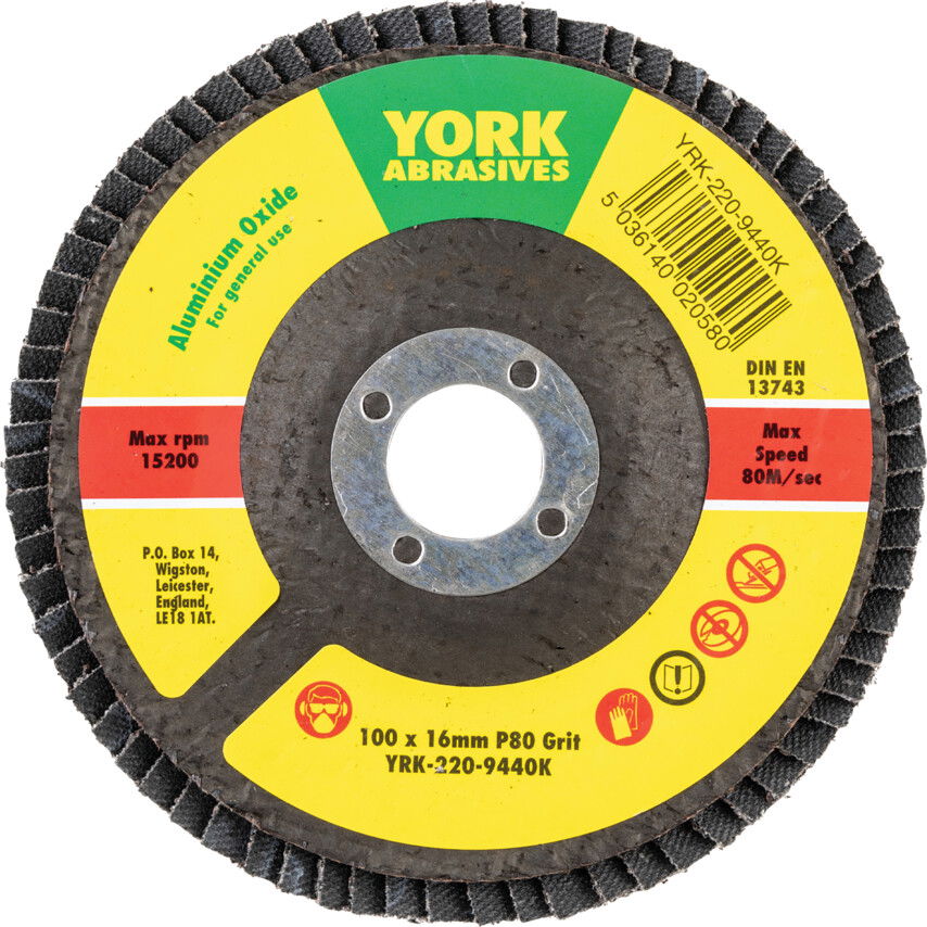 York 100X16MM AL-OX LAMELLÁS CSISZOLÓTÁRCSA ÜVEGSZÁLAS TÁNYÉRON P80 termék fő termékképe