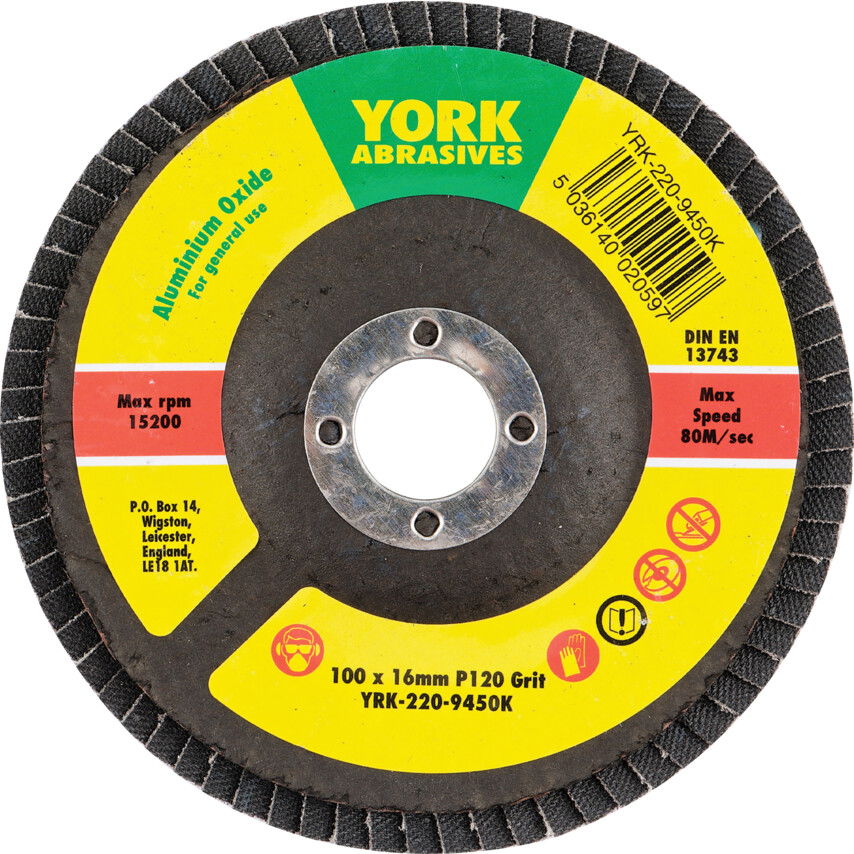 York 100X16MM AL-OX LAMELLÁS CSISZOLÓTÁRCSA ÜVEGSZÁLAS TÁNYÉRON P120 termék fő termékképe