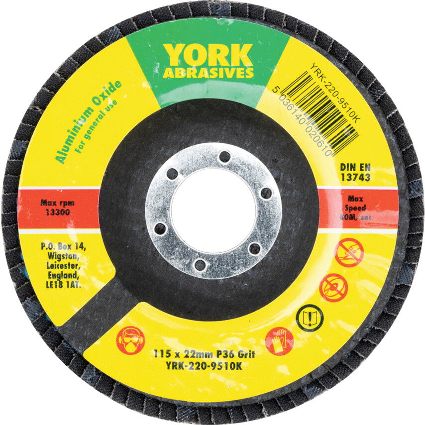 York 115X22MM AL-OX LAMELLÁS CSISZOLÓTÁRCSA ÜVEGSZÁLAS TÁNYÉRON P36 termék fő termékképe