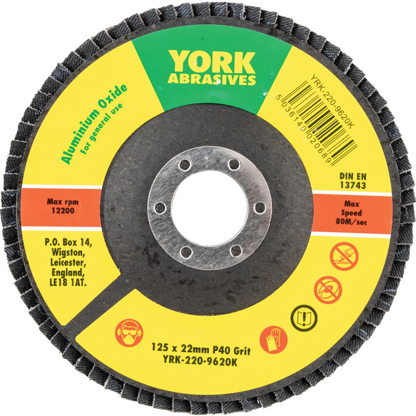York 127X22MM AL-OX LAMELLÁS CSISZOLÓTÁRCSA ÜVEGSZÁLAS TÁNYÉRON P40 termék fő termékképe