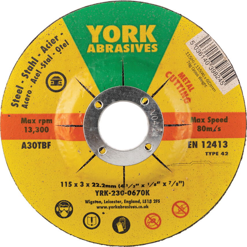 York 115X3X22.23 A30TBF VÁGÓKORONG, T42 termék fő termékképe
